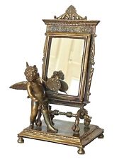 Antique Bronze Angel Cherub Cupid Figurine Painting Easel European 18-19 century picture