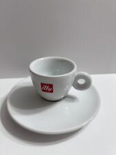 ILLY Logo Espresso Coffee Cup and Saucer Set IPA Porcelain Italy O Handle picture