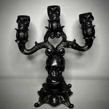 Martha Stewart Gothic Victorian Style Skull Candelabra Candle Holder Halloween picture