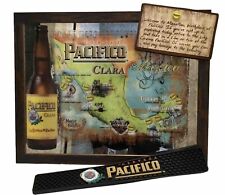Pacifico Mirror Sturdy Framing & Beautiful Artwork, Matching Bar Spill Mat Incl. picture