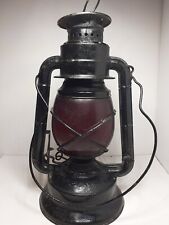 Vintage Dietz Little Wizard Railroad Lantern with Original Red Glass picture