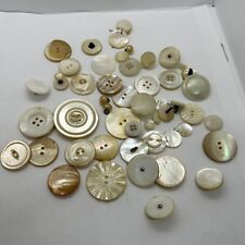 Lot Of Vintage Antique White Buttons Some Mother Of Pearl As Pictured picture