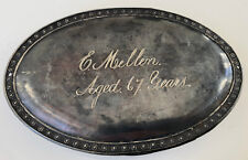 1800s Silver Plate Funeral  Coffin Plaque Casket Plate Civil War 1860s Gothic  picture