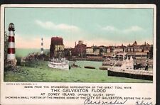 Antique Old Postcard Coney Island Galveston Flood Wave Ships Steamer 1904 picture