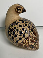 Vintage Hand Painted Mexican Tonala Folk Art Pottery Quail Bird picture