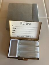 Vintage Pill Box Pill Bar Box Gold Colored in Original Box picture