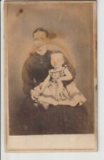CDV 1860s era Mother or Lady +Baby United States photo studio Civil War /Post CW picture