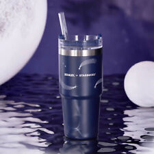 Authentic Starbucks+Stanley 2023 Mid-Autumn Silver Meteor Blue SS 14oz Straw Cup picture