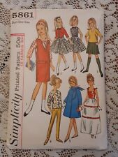 Vintage Barbie SKIPPER Doll Clothes Pattern 1964 Simplicity #5861 picture