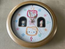 Vintage 1996 HELLO KITTY Sanrio Wall Clock Music & Moving Figures - Hands BROKEN picture