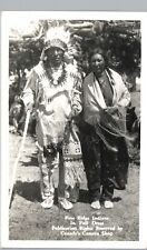 PINE RIDGE INDIAN FULL DRESS sd real photo postcard rppc native american tribe picture