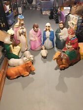 Vintage Empire Nativity Scene Set - 11 Piece Christmas Blow Molds- Trade  *Read* picture