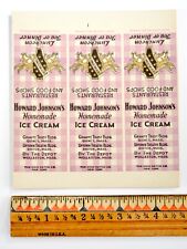 Vintage 1930's Matchbook Cover Howard Johnson’s Ice Cream Wollaston, Mass. #3 picture