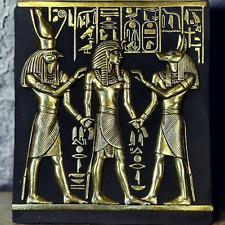 RARE EGYPTIAN ANTIQUES Golden  Pharaonic Board With Anubis, Horus & Tutankhamun  picture
