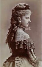 Vintage 1890s Black & White  Reprint Photo of Caucasian Woman in Fancy Dress picture