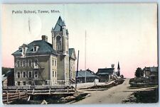 Tower Minnesota Postcard Public School Exterior Building c1910 Vintage Antique picture