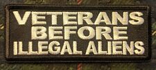 Veterans Before Illegal Aliens Embroidered Biker Patch picture