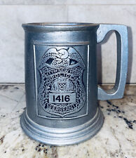 VINTAGE CITY OF NEW YORK POLICE SERGEANT'S TANKARD MUG PEWTER USA MADE CUP NYC picture