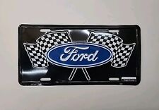 Vintage Ford Racing Booster License Plate Ford Rare Checkered Flag Mustang Svt picture