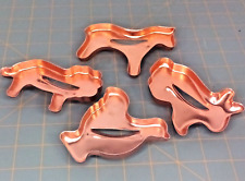 Vintage 4 Metal Cookie Cutters LOT Chicken Horse Bunny Lion picture