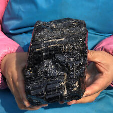 6.9LB Natural black tourmaline Crystal gemstone rough mineral specimen picture