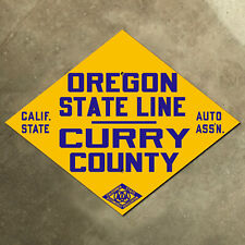 Oregon state line Curry County CSAA highway road sign auto club AAA diamond 1915 picture