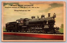 Postcard 1949 RPPC World's Fastest Locomotive Chicago Railroad Fair 1949 picture