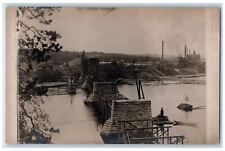 1910's Bridge Construction Logging Factory RPPC Unposted Photo Postcard picture