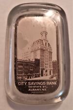 Antique Real Photo Under Glass Paperweight City Savings Bank  Albany New York picture