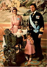 H.M. King Carl XVI Gustaf, H.M. Queen Silvia, Crown Prince Carl Philip Postcard picture
