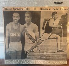 1936 Berlin Olympic Games Jesse Owens Ralph Metcalfe Newspaper Clipping picture