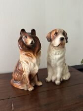 Vintage Brinns’s Porcelain Dogs Saint Bernard And Collie Made In Japan picture