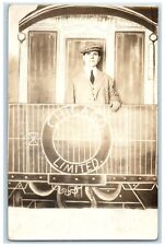 c1910's Man Chicago Limited RPPC Photo Unposted Antique Postcard picture