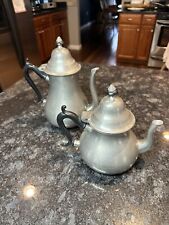 Lot of 2 Vtg Royal Holland Pewter Reproduction Sleepy Hollow Restorations Teapot picture