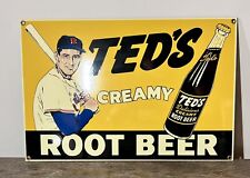 Red Sox Ted Williams Ted's Creamy Root Beer Metal Tin Sign 15x10 picture