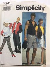 1991 Simplicity 7241 VTG Sewing Pattern Men Pants Shorts Vests Size A XS to XL picture