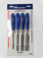 Vintage RECORD #M444/S4 Blue Chip Beveled Edge Chisels Marples Sheffield England picture