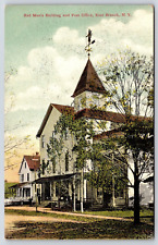 New York East Branch Red Men's Building And Post Office Vintage Postcard picture