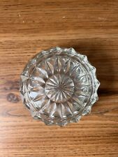 Vintage Clear Round Glass Lidded Trinket Box picture