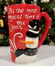 Ganz Bella Casa Red SNOWMAN 6” Latte Mug: Christmas, The Most Magical Time… 🎶 picture