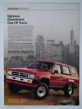 1989 Toyota 4Runner Vintage Red Up Town Out Of Town Original Print Ad 8.5 x 11