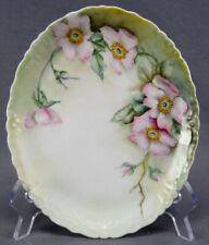 JP Limoges Hand Painted Pink Wild Rose Small Dresser Tray Circa 1891 - 1932 picture
