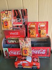 Vintage Coca-Cola Lot ( Includes Vintage Tin Nap/Bev Holders, NASCAR Tin Holder/ picture