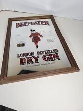 Beefeater Dry Gin Mirror Bar Wall Advertising Sign Vintage Framed picture