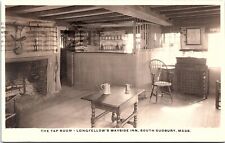 Postcard MA RPPC The Tap Room Longfellow's Wayside Inn South Sudbury Interior A3 picture