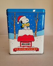 Peanuts Christmas Holiday  Snoopy Milk-Bone Flavor Snacks 1lb Tin 1996 picture