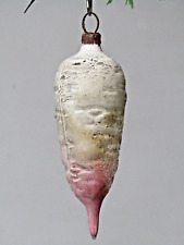 Antique Vintage Blown Glass CARROT Embossed Christmas Ornament Germany picture
