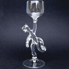 Cat Kitten Wine Goblet Toasting Glass Blown Crystal  picture