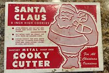 Vintage 8 Inch Metal Santa Claus Christmas Cookie Cooky Cutter, Original Box picture