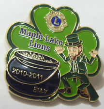 Vintage 2010-11 Lions club Maple Lake Saint Patrick's day large pin brooch 53112 picture